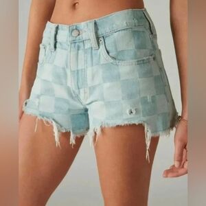 Lucky Brand Checkered Jean Shorts